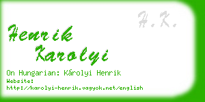 henrik karolyi business card